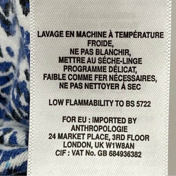 Anthropologie T.la Blue Breezy Tunic Sleeveless Hi-lo Hem Cotton Tank Top Size L - Picture 10 of 11